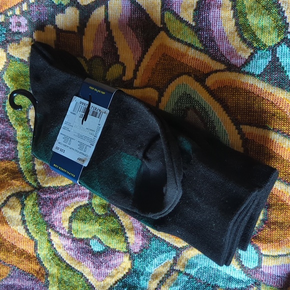 Polo by Ralph Lauren Men's Black and Dark Green Socks - Picture 5 of 7